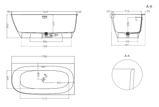 Ванна из искусственного камня Salini Sofia Corner R S-Stone 102524MRF 170x85см RAL полностью
